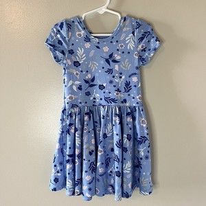 Dot Dot Smile Toddler Girls Dress Blue Floral Short Sleeve Twirl Size 2T…